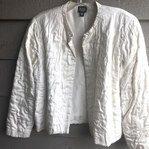 Silk mandarin style neckline jacket. Beautiful piece to layer over tanks.